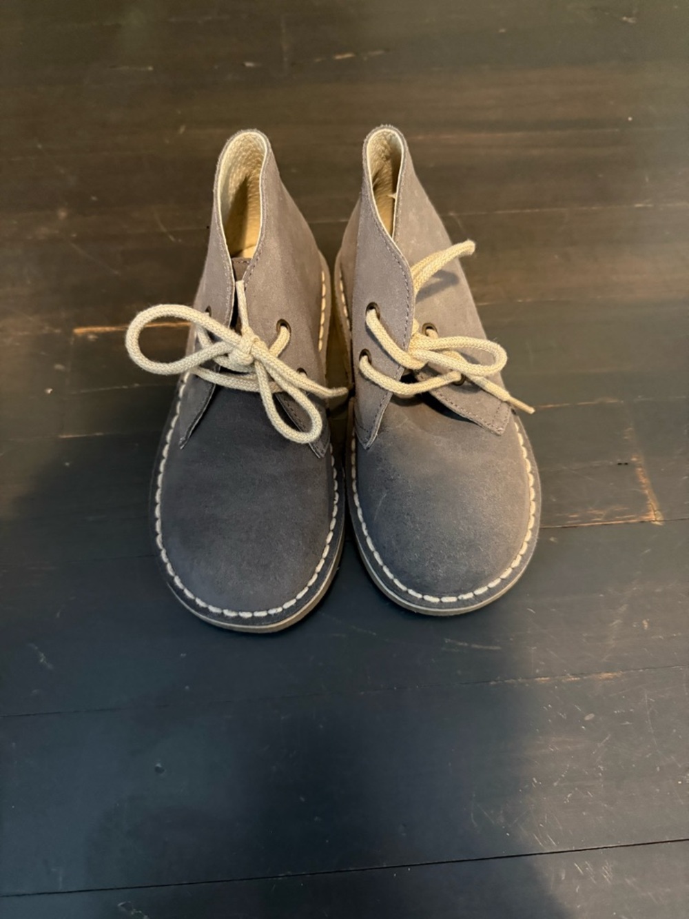 Brand New OTS Kids Gray Suede Lace-Up Boots (Chukka Style) size 26